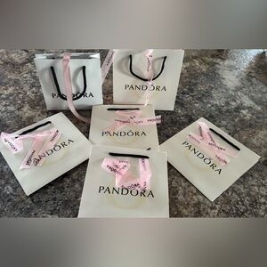 Pandora shopping bags with ribbons, set of 6 bags use for your Pandora items